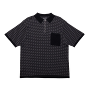 Drain Knit Polo - Black