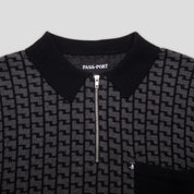 Drain Knit Polo - Black