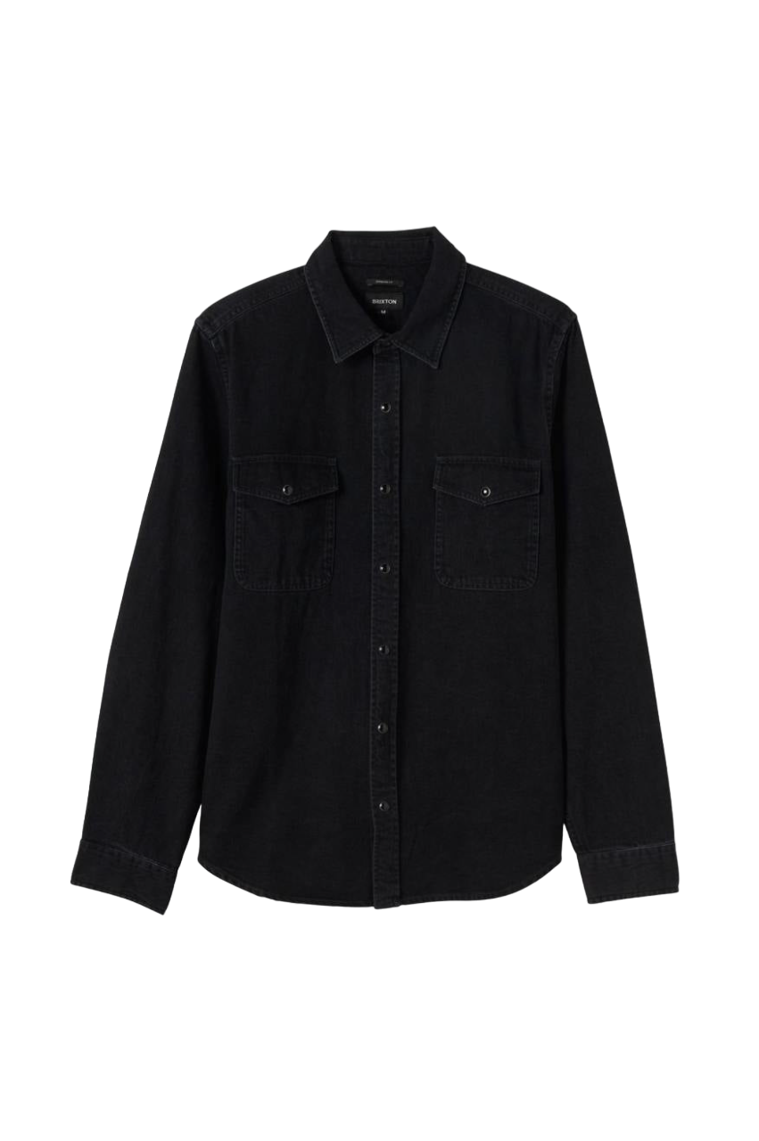 Chemise tissée Wayne Stretch L/S - Noir délavé