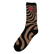 Bighead Fill Embroidered Swirl Sock - Black/Brown/Red