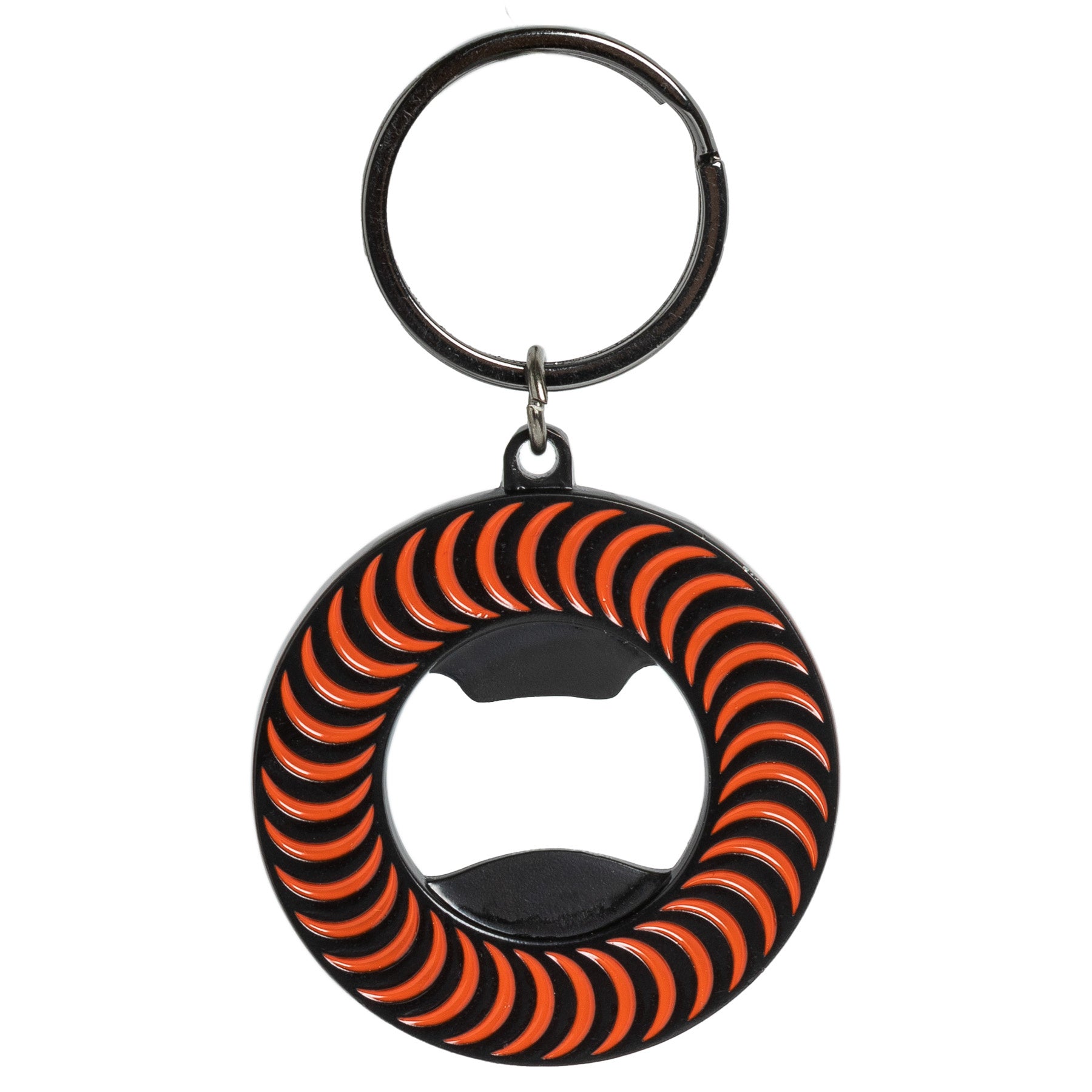 Classic Swirl Bottle Opener Keychain - Black/Red