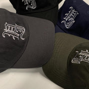 Stamp Embroidered Cap - Black