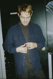 Bowery Textured Loop Twill L/S Overshirt - Washed Navy