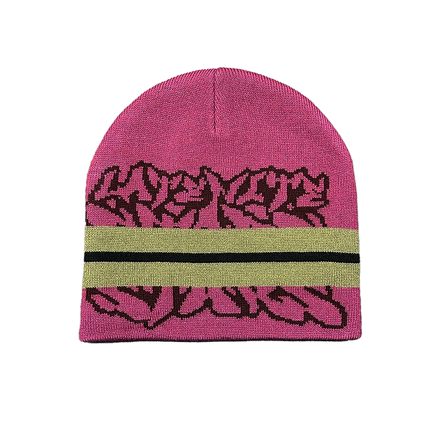 Striped Logo Beanie - Red