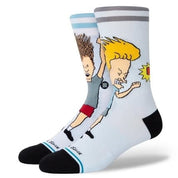 Beavis and Butthead Settle Down Crew Socks - Light Blue