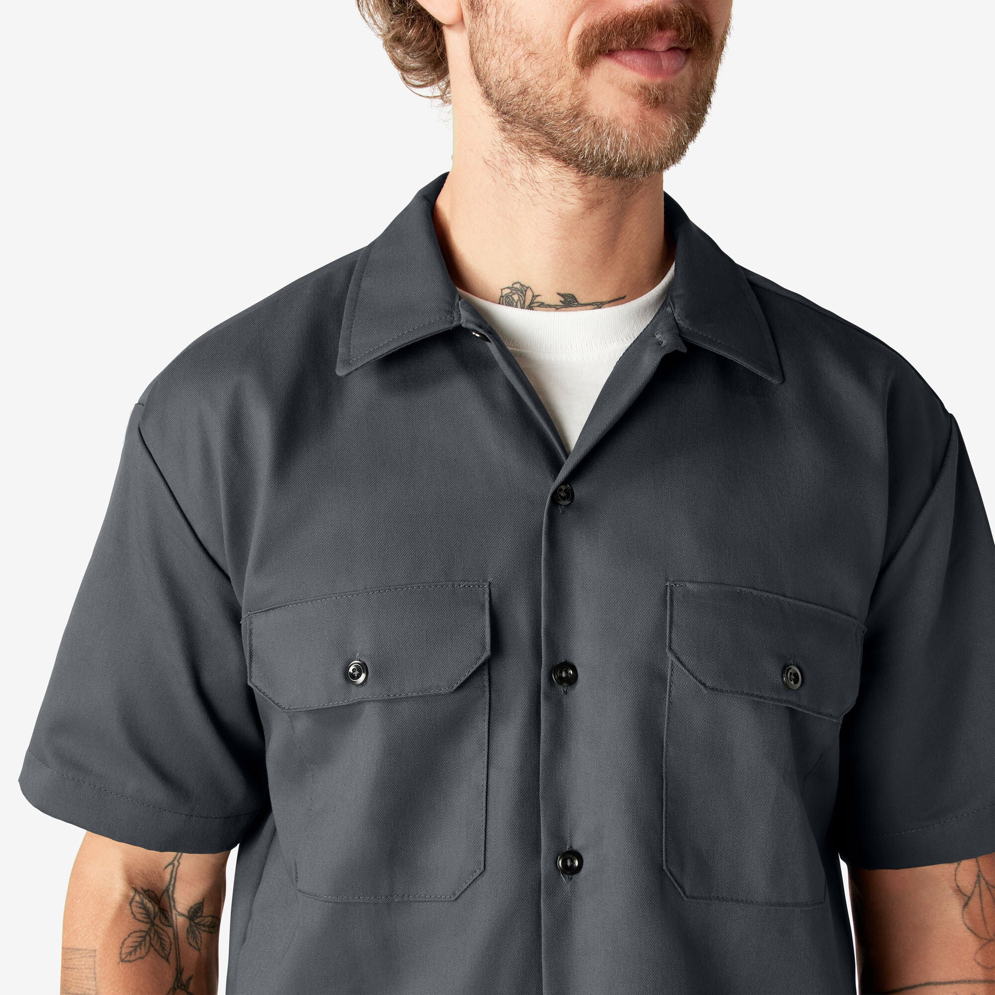 Short Sleeve Work Shirt - Charcoal Gray (CH)