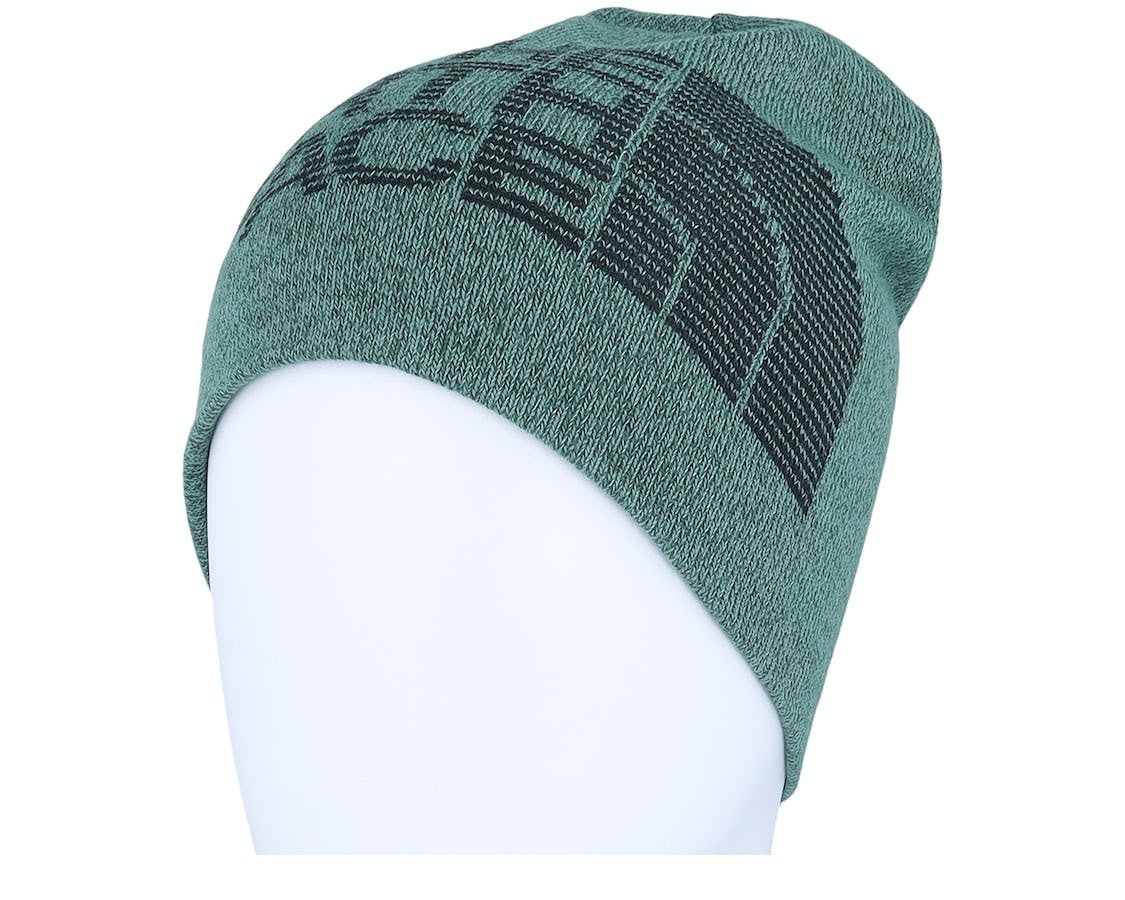 Reversible Highline Beanie - Dark Sage Heather/TNF Black