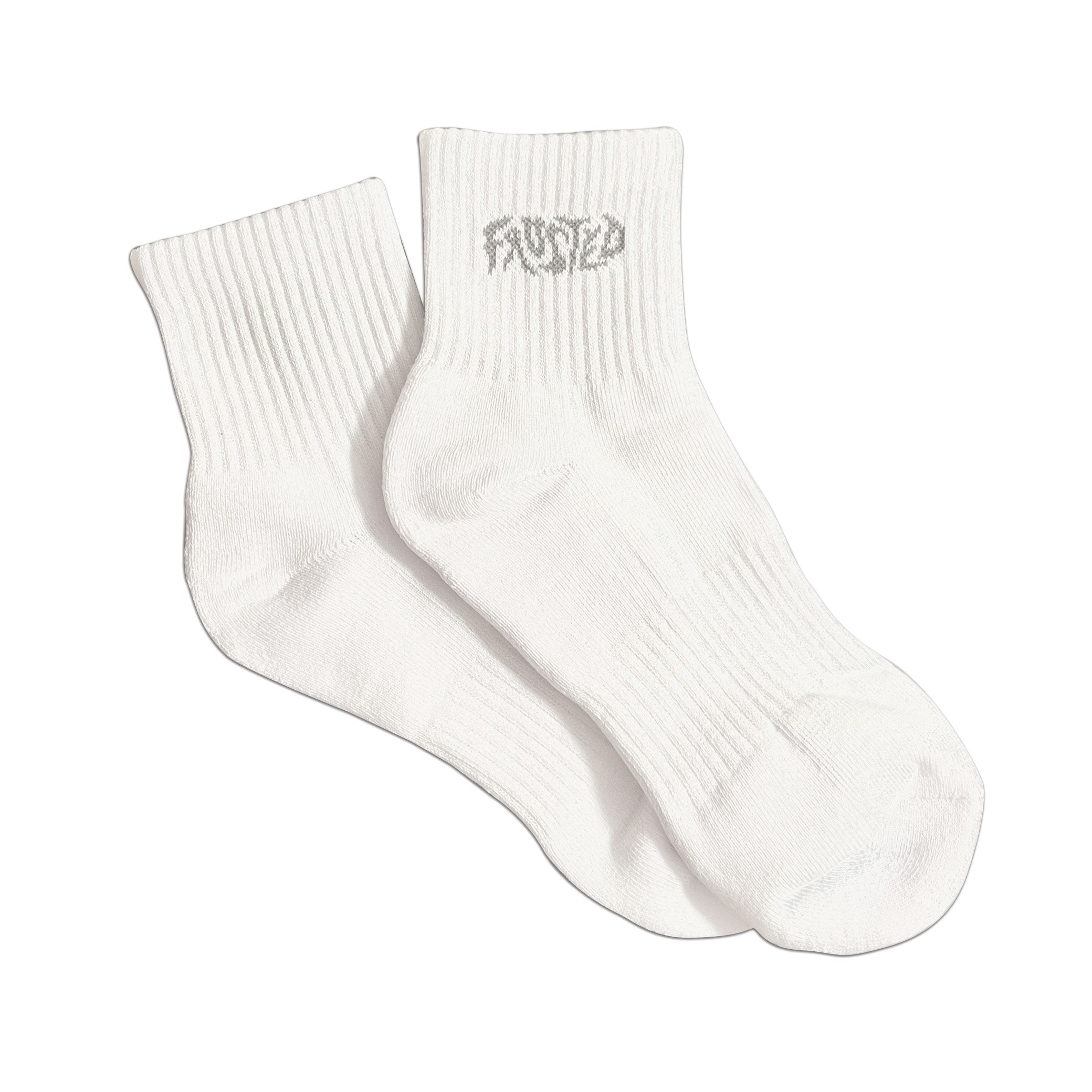 Wavy 3/4 Socks - White