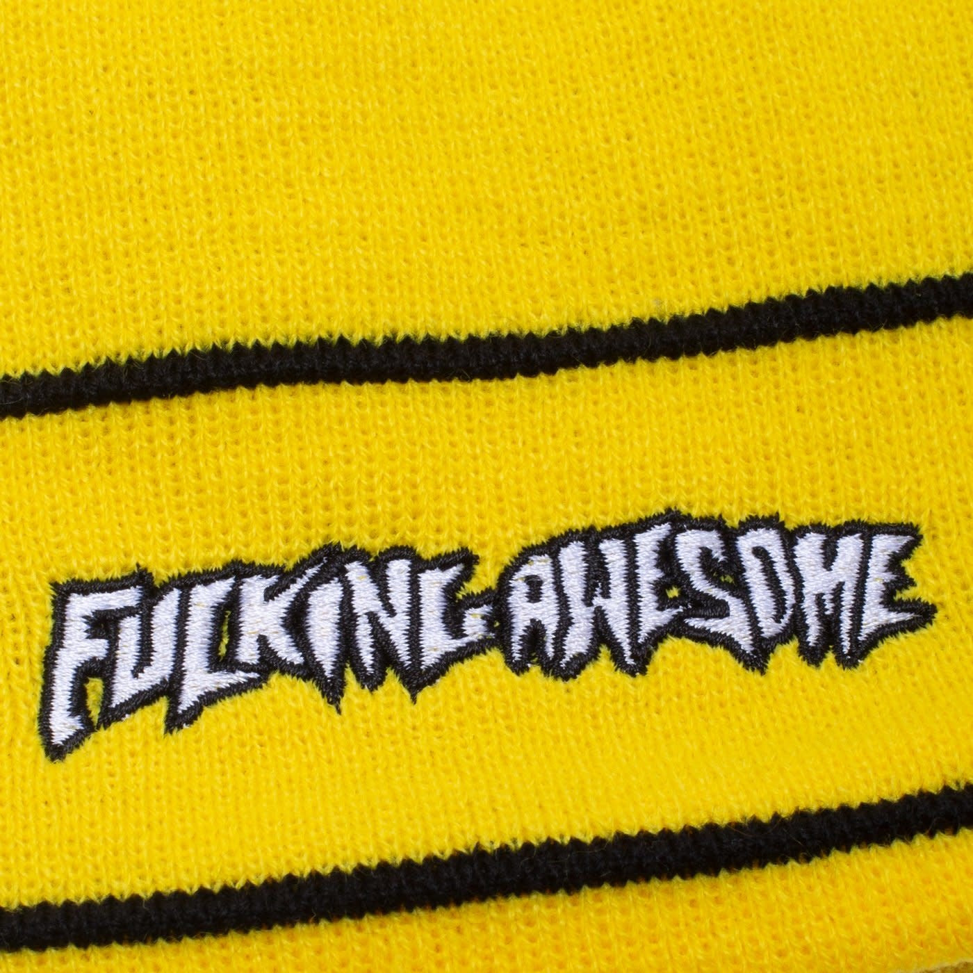 Little Stamp Striped Cuff Beanie - Yellow/Black