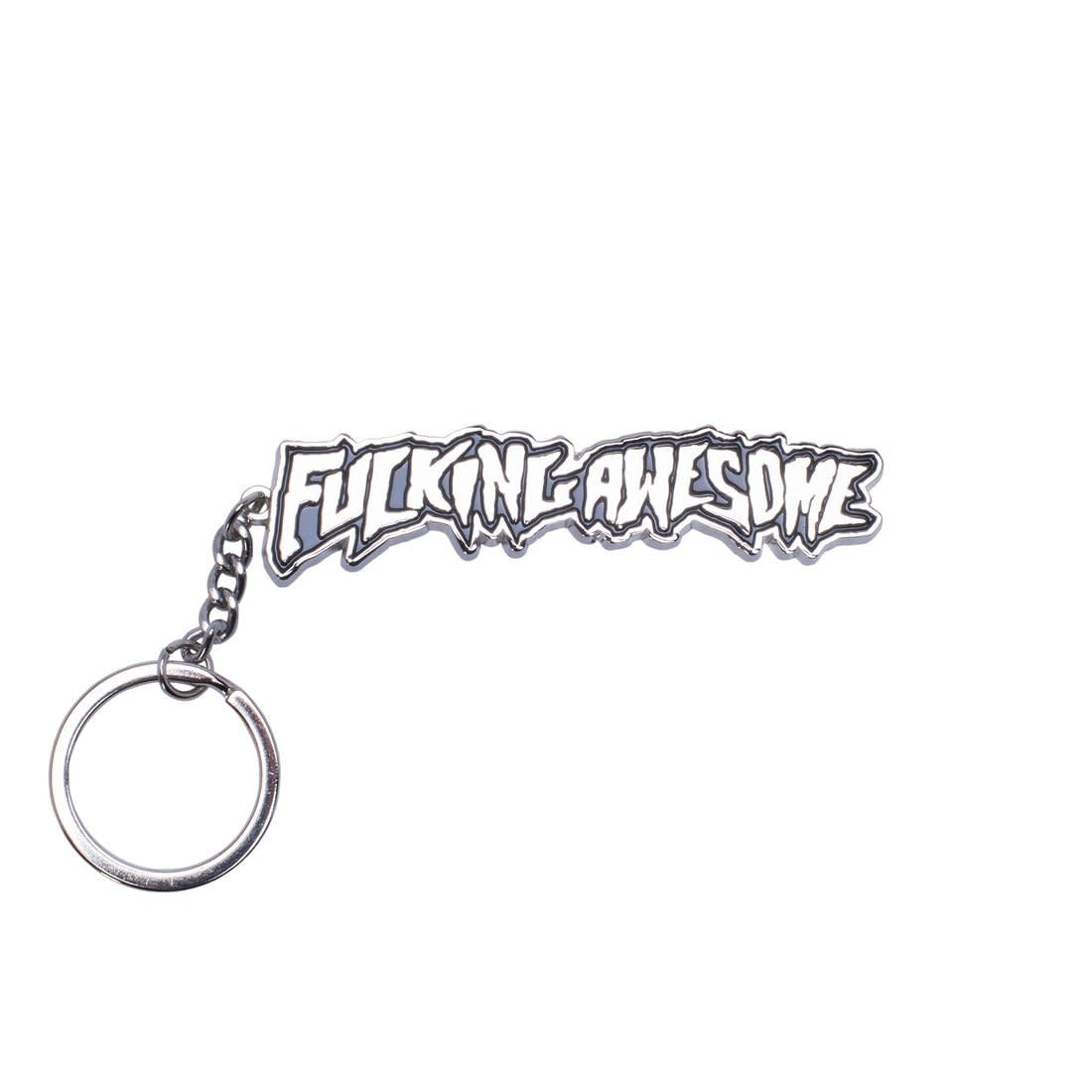 Studded Stamp Keychain - Silver
