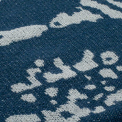 Pull tricoté à dents - Bleu sarcelle/blanc