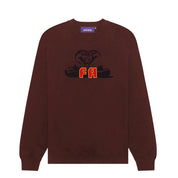 Snake Crewneck Sweater - Brown