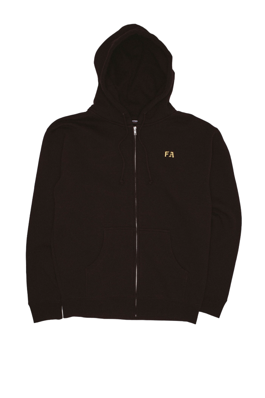 Lesser God Embroidered Zip Up Hoodie - Black