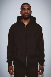 Stamp Zip Up Hoodie - Black