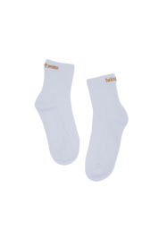 Cross Quarter Socks - White