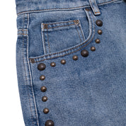 Riveting Shorts - Light Blue Denim