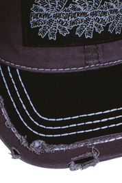 Three Spiral Edge Stitch Casquette Six Panneaux - Gris