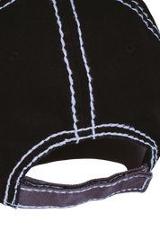 Three Spiral Edge Stitch Casquette Six Panneaux - Gris