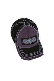 Three Spiral Edge Stitch Casquette Six Panneaux - Gris