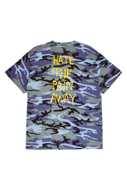 Hate The Pain Away T-Shirt à Manches Courtes - Camouflage Bleu