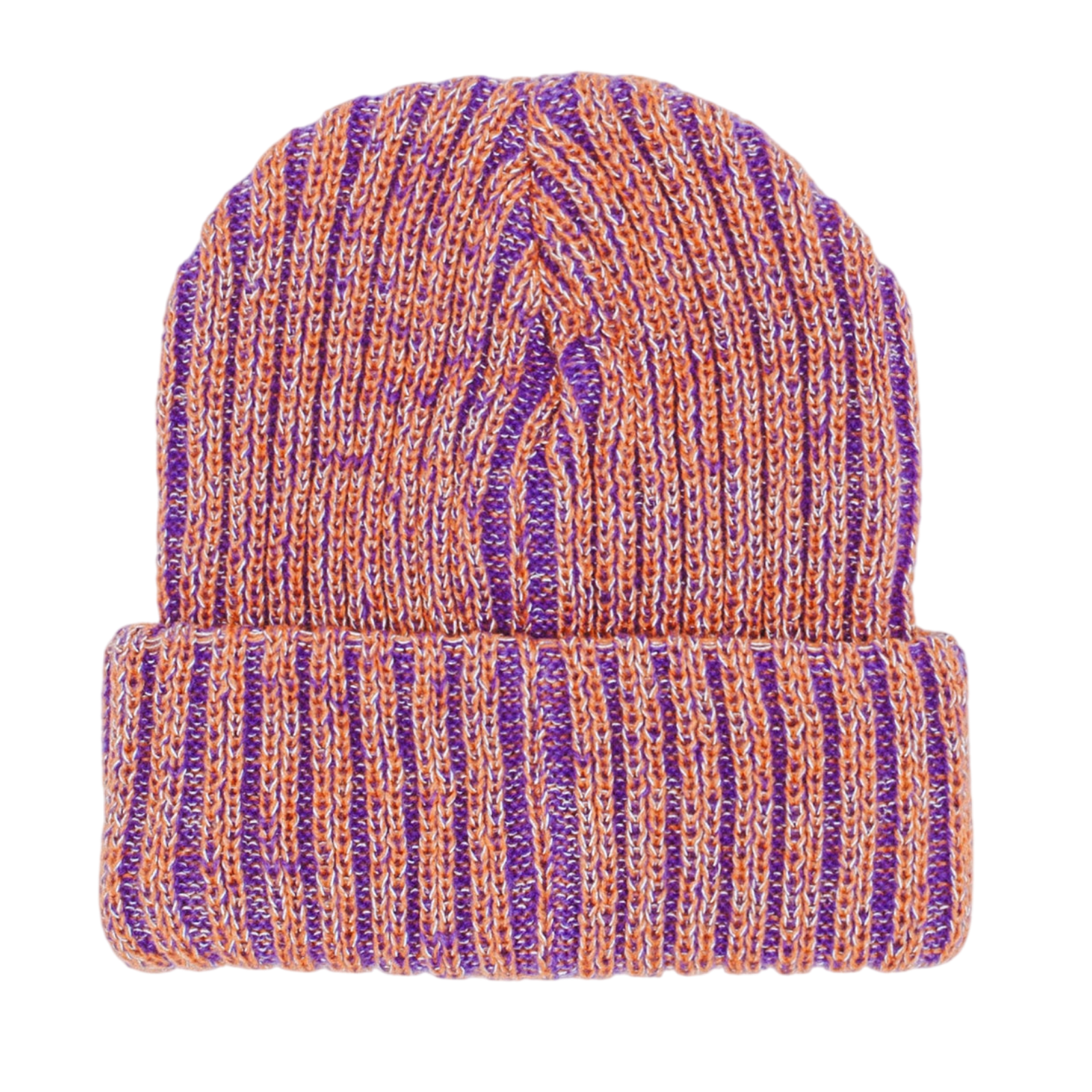 Reflective Stripe Beanie - Orange/Purple