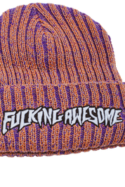 Reflective Stripe Beanie - Orange/Purple