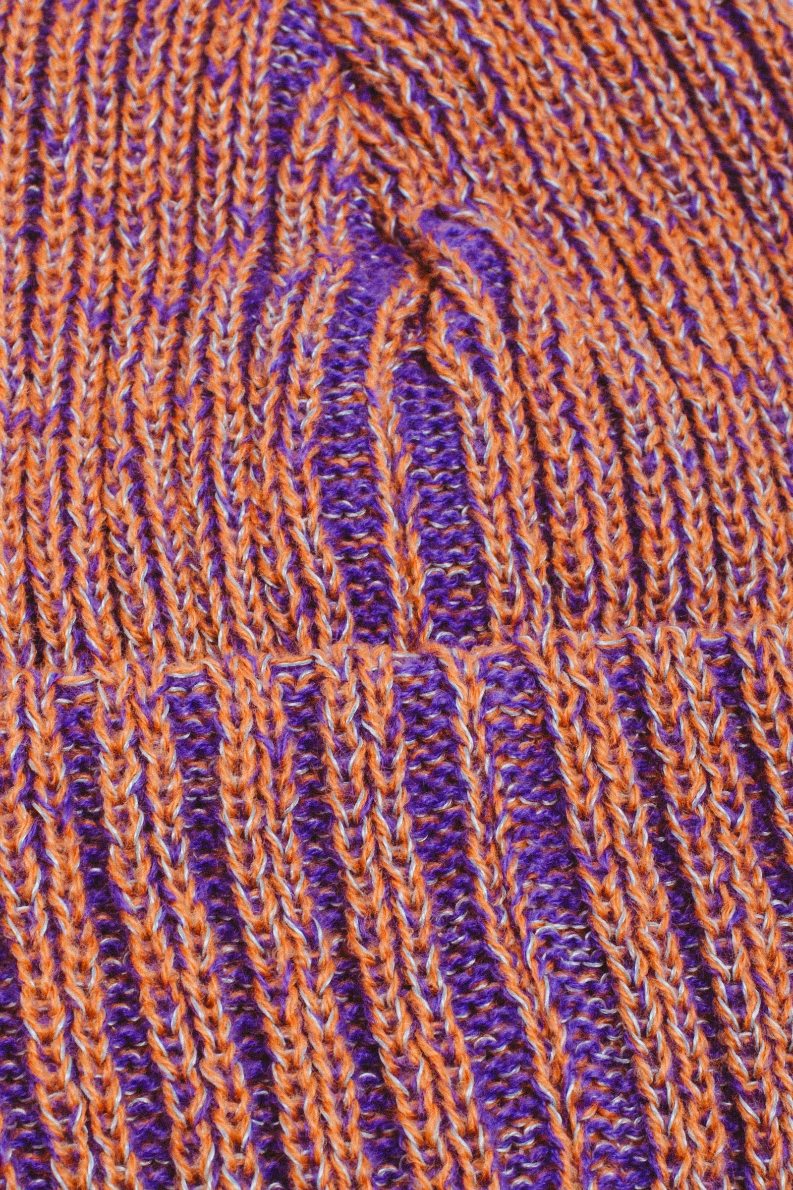 Reflective Stripe Beanie - Orange/Purple