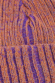 Reflective Stripe Beanie - Orange/Purple