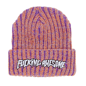 Reflective Stripe Beanie - Orange/Purple