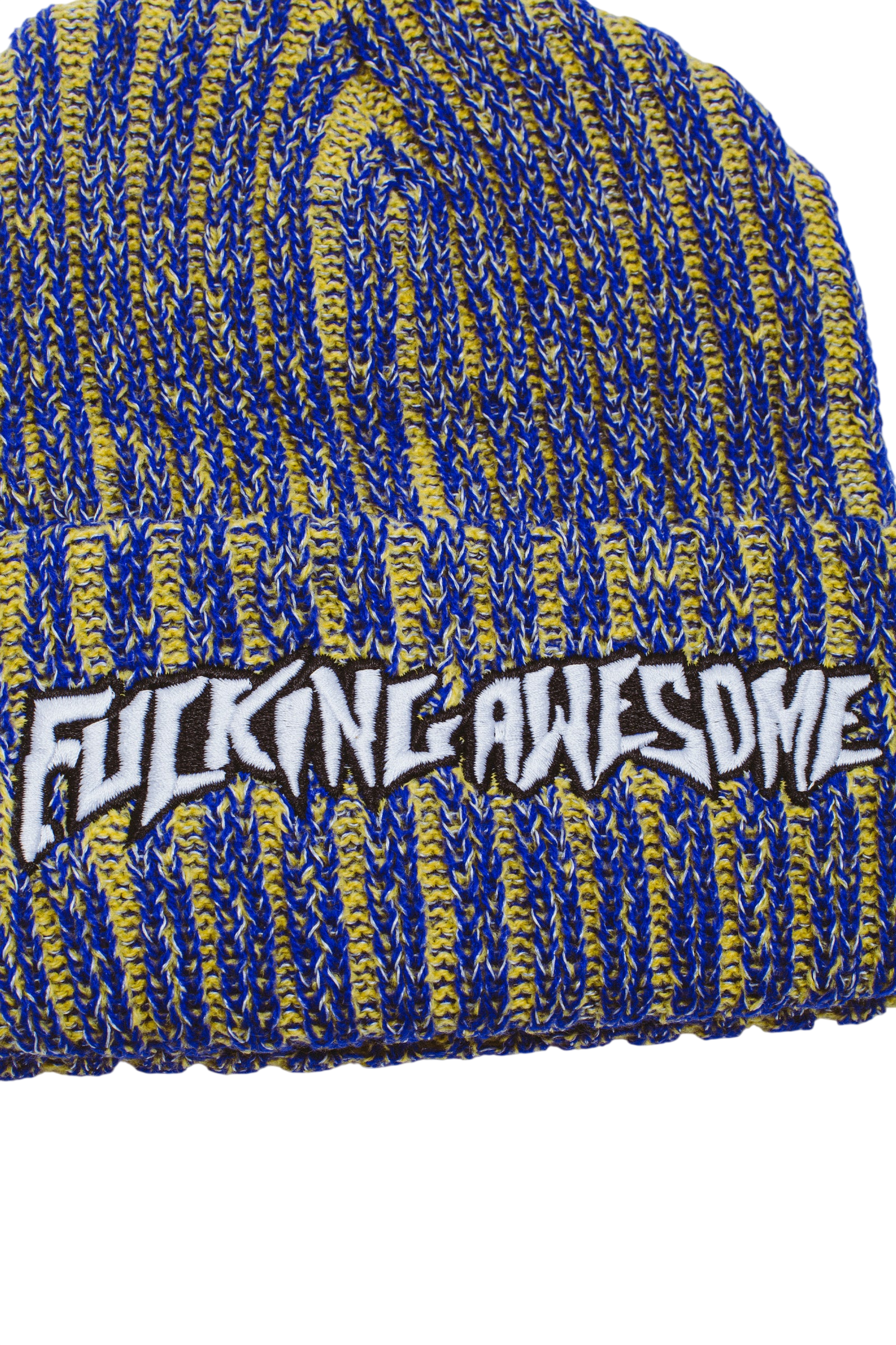 Reflective Stripe Beanie - Yellow/Blue
