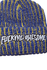 Reflective Stripe Beanie - Yellow/Blue