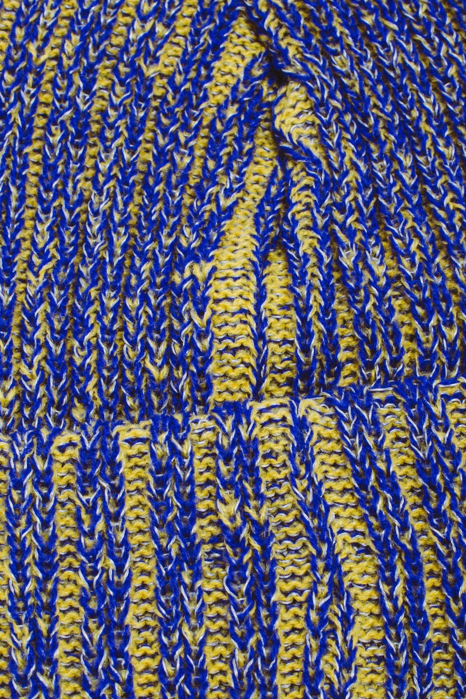 Reflective Stripe Beanie - Yellow/Blue