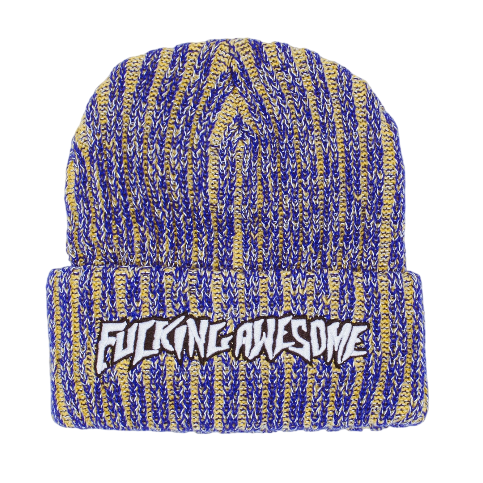 Reflective Stripe Beanie - Yellow/Blue