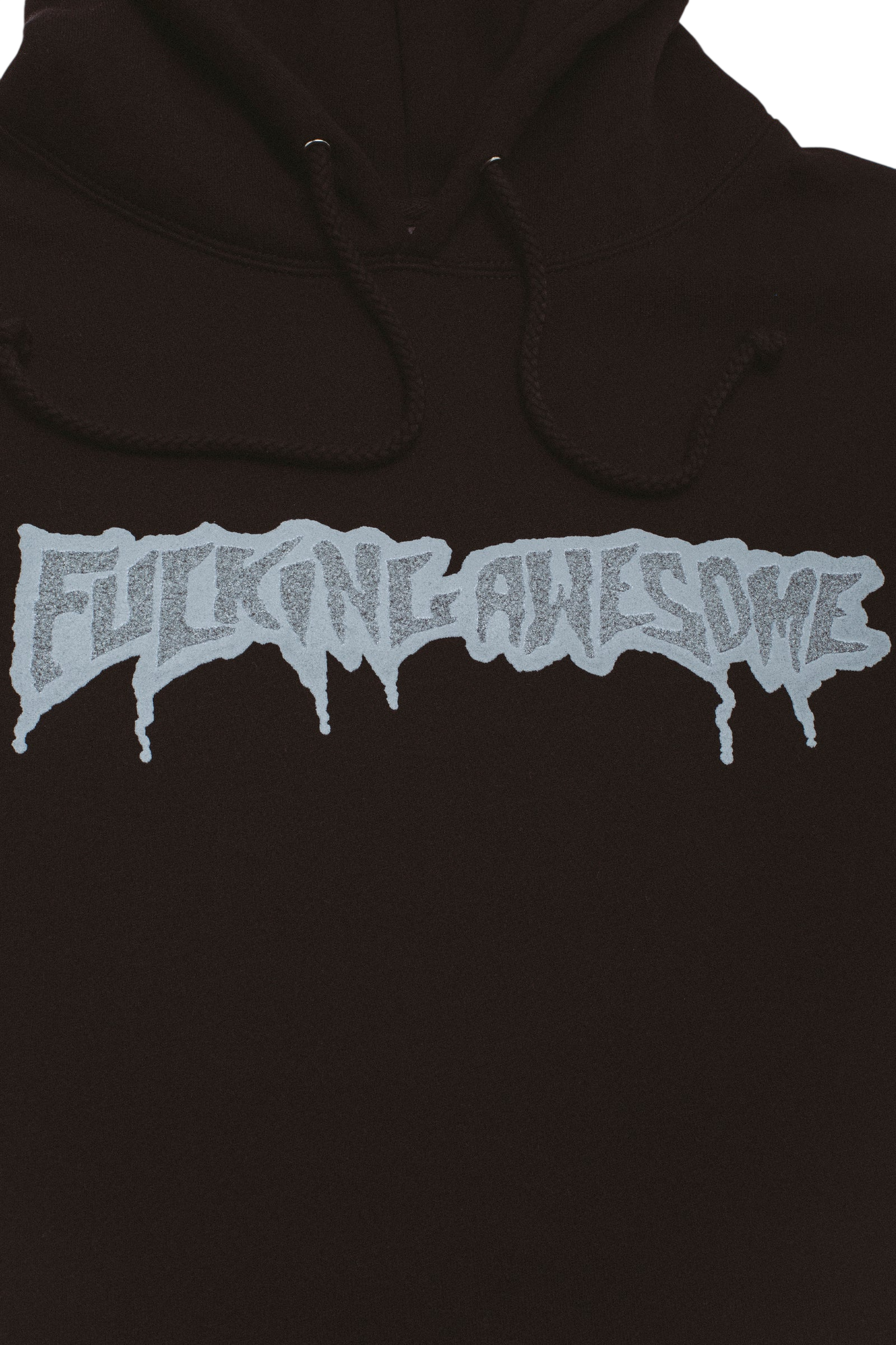 Reflective Drip Logo Hoodie - Black