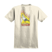 Flame Pigeon Premium Print T-Shirt - Natural