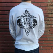 T-shirt à manches longues avec logo Crest - Blanc