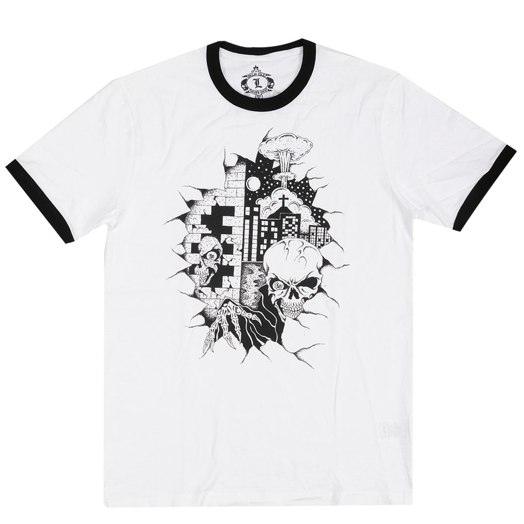 Tavi Ringer Front Print T-Shirt - White