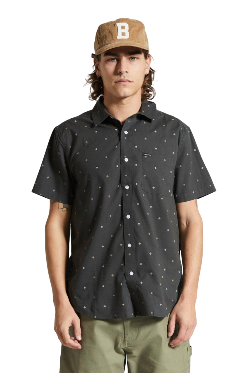 Charter Print S/S Shirt - Washed Black Pyramid