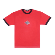 Flame Face Ringer T-Shirt - Crimson Haze