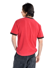 Flame Face Ringer T-Shirt - Crimson Haze