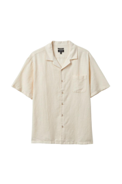 Bunker Linen Blend S/S Camp Collar Shirt - Whitecap