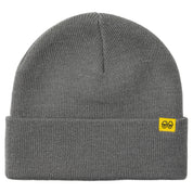 Eyes Clip Cuff Beanie - Grey/Yellow