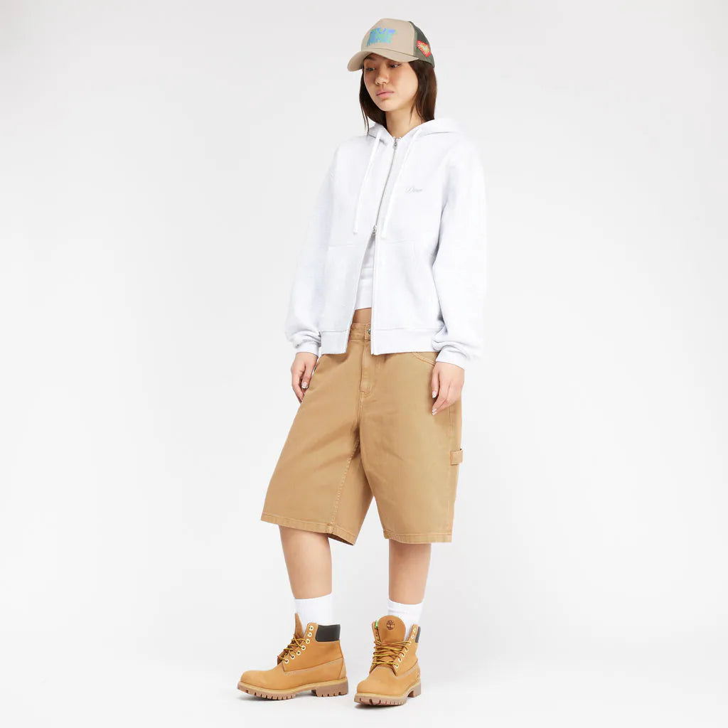 Cursive Zip Hoodie - Ash (Spring 25)