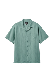 Bunker Linen Blend S/S Camp Collar Shirt - Chinois Green