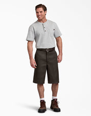 13" Loose Fit Multi-Use Pocket Work Short - Dark Brown (DB)