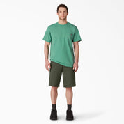 Loose Fit Flat Front Work Shorts 13" - Olive Green (OG)