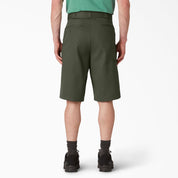 Loose Fit Flat Front Work Shorts 13" - Olive Green (OG)