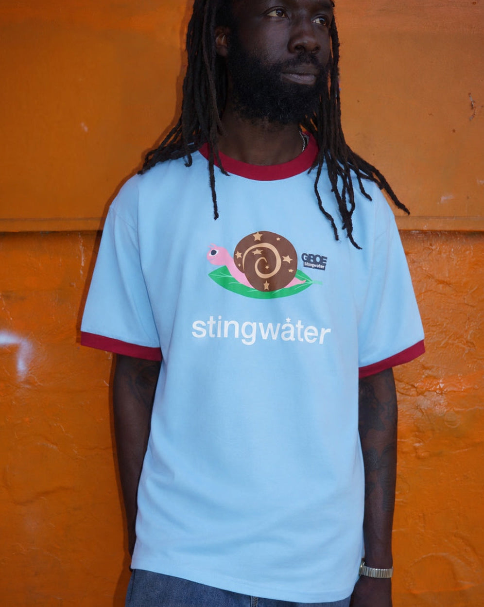 Snail T-Shirt - Light Blue Ringer