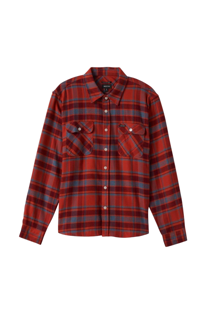 Bowery L/S Flannel - Barn Red/Flint Blue/Dark Burgundy