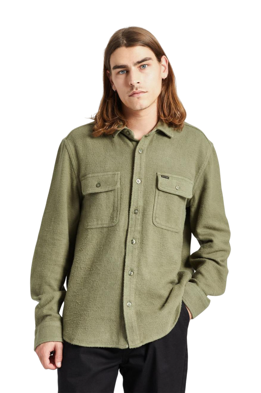 Bowery Textured Twill Overshir - Olive Surplus